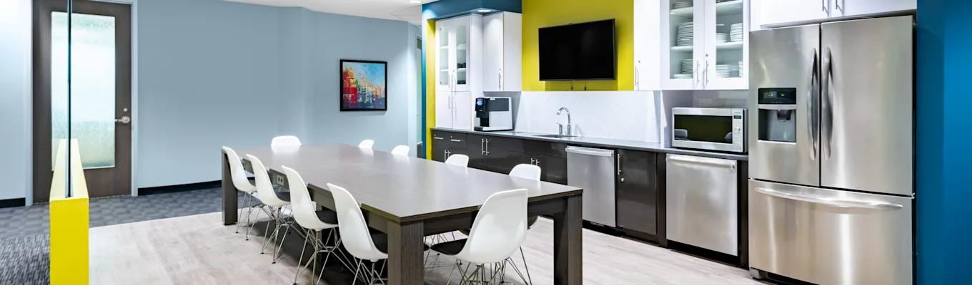 Oakville office common area and kitchen